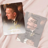 Männlich 80. Geburtstag Foto Elegant Folieneinladung