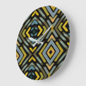 Männlich Blau Gold Schwarz Große Wanduhr (Winkel)