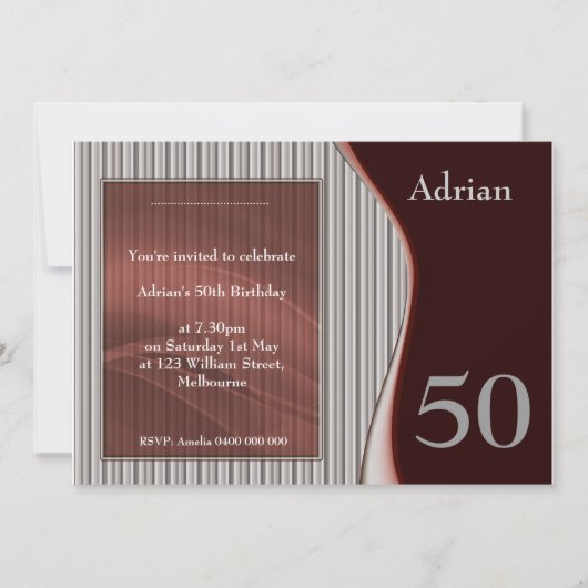 Männlich Elegante Einladung RED (Vorderseite)