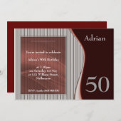 Männlich Elegante Einladung RED (Vorne/Hinten)