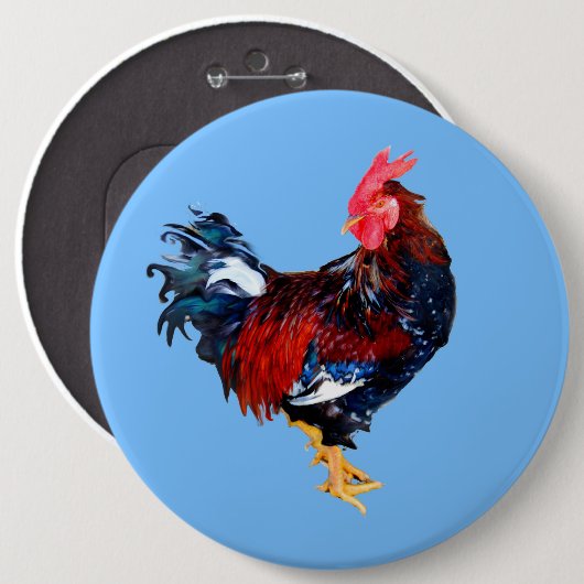 männlich Gallinacus, Hahn Button (Vorne & Hinten)