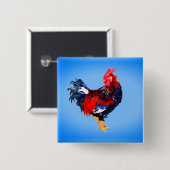 männlich Gallinacus, Hahn Button (Vorne & Hinten)