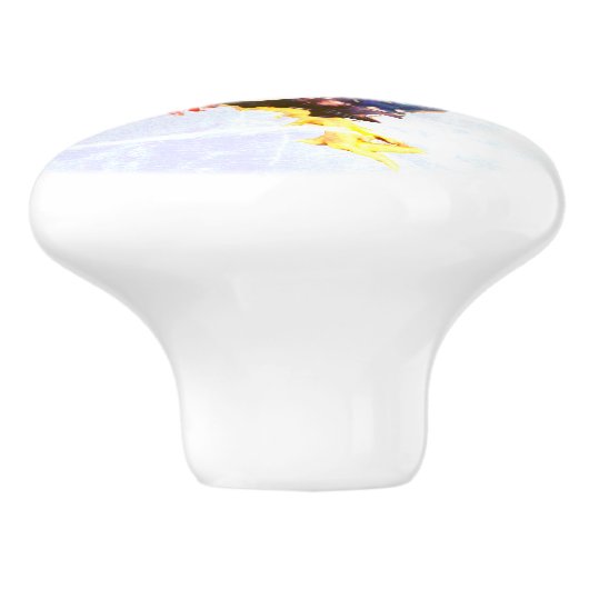 männlich Gallinacus, Hahn Keramikknauf (Seitenansicht)