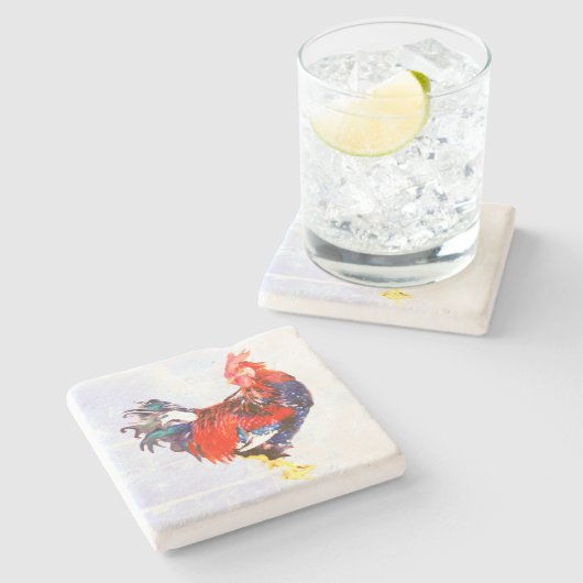 männlich Gallinacus, Hahn Steinuntersetzer (Seitenansicht)