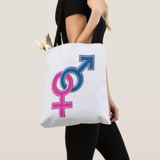 Männlich gekoppelte Symbole Tasche (Von Nahem)