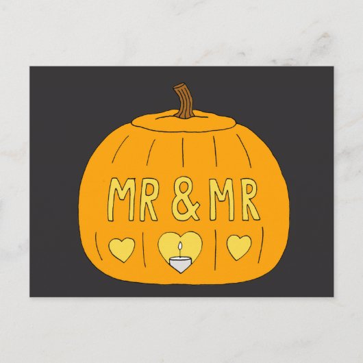 Männlich Halloween Gay Romance Postkarte (Vorderseite)