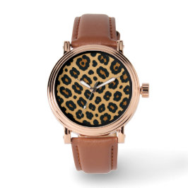 Männlich, Leopardenfell, Wilder Raubtier Armbanduhr