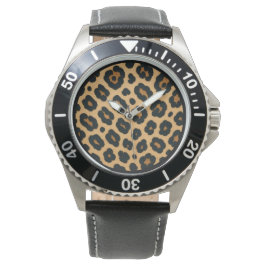 Männlich, Leopardenfell, Wilder Raubtier Armbanduhr