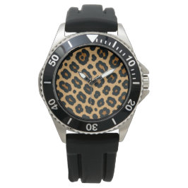 Männlich, Leopardenfell, Wilder Raubtier Armbanduhr