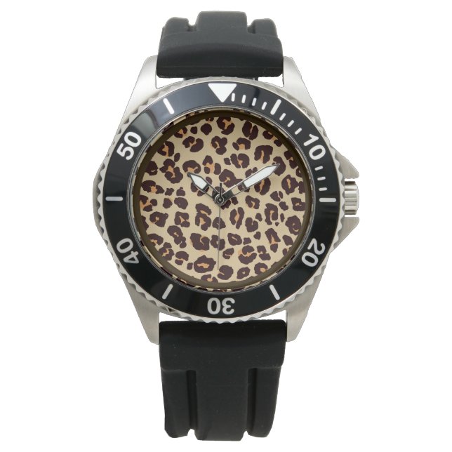 Männlich, Leopardenmuster, Tiger Armbanduhr (Vorderseite)