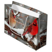 männlich und weiblich Cardinals Anniversary Große Geschenktüte (Vorderseite Schrägansicht)