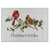 Männlich-weiblicher Kardinal auf Schneidebrett (Vorderseite)