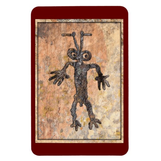 Männliche Abbildung Petroglyph Magnet (Vertikal)