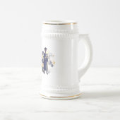 Männliche Abschluss-Silhouette mit Blumen Bierglas (VorderseiteRechts)