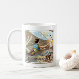 Männliche Akrobaten bei einer Vorstellung im Zirku Kaffeetasse
