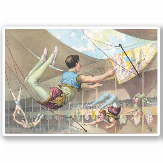 Männliche Akrobaten, Darstellend an einem Zirkus Aufkleber (Vorderseite)