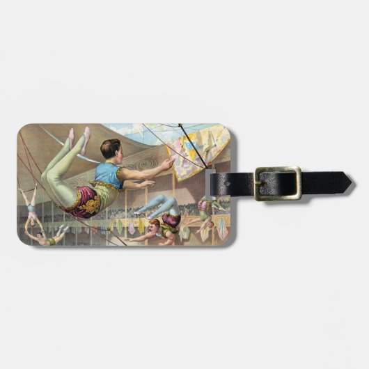 Männliche Akrobaten, Darstellend an einem Zirkus Gepäckanhänger (Vorderseite horizontal)