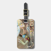 Männliche Akrobaten, Darstellend an einem Zirkus Gepäckanhänger (Vorderseite vertikal)