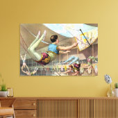 Männliche Akrobaten, Darstellend an einem Zirkus Leinwanddruck (Insitu (Wohnzimmer))