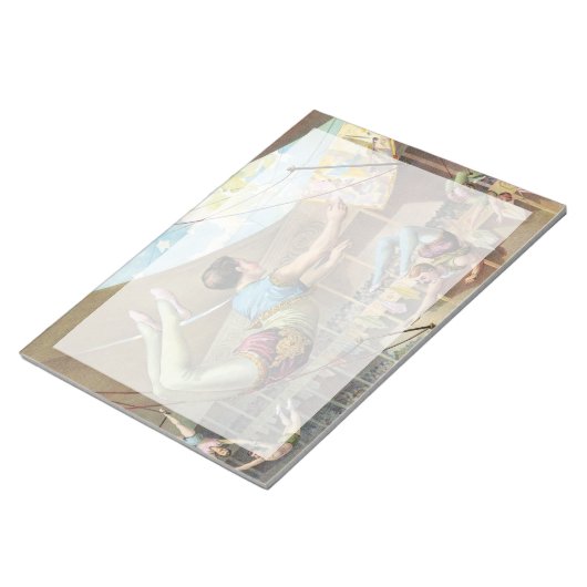 Männliche Akrobaten, Darstellend an einem Zirkus Notizblock (angewinkelt)