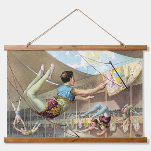 Männliche Akrobaten, Darstellend an einem Zirkus Wandteppich Mit Holzrahmen (Vorne)