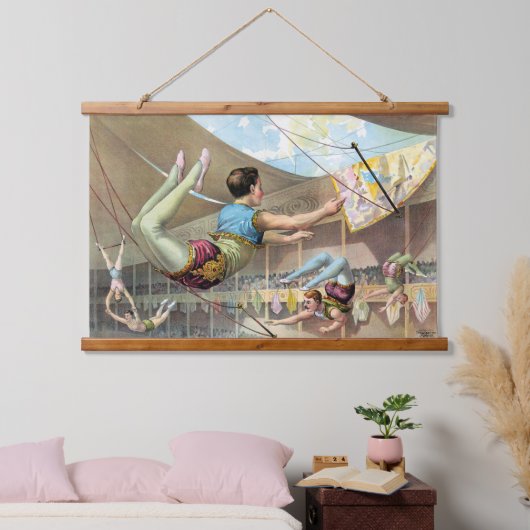 Männliche Akrobaten, Darstellend an einem Zirkus Wandteppich Mit Holzrahmen (Schlafzimmer)