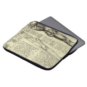 Männliche Anatomie Muskeln von Leonardo da Vinci Laptopschutzhülle