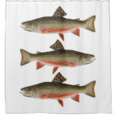 Männliche Bachforelle Fangabenteuer Duschvorhang (Vorderseite)