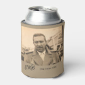 Männliche Birthday Elegante Monogram Foto Dosenkühler (Kanne Vorderseite)