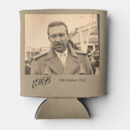 Männliche Birthday Elegante Monogram Foto Dosenkühler