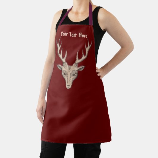 Männliche braune Hirschkopf Gesicht große Antler B Schürze (InSitu)