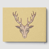 Männliche braune Hirschköpfe, rot dargestellt Gästebuch (Rückseite)