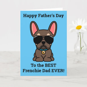 Männliche Brown Tan French Bulldog Vatertag Card Karte
