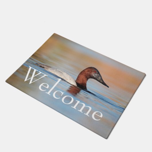 Männliche Canvasback Duck Fußmatte (Schrägansicht)