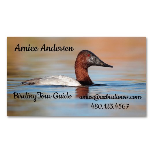 Männliche Canvasback-Ente Magnetische Visitenkarte (Vorderseite)