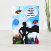 Männliche Cosplayer Sentimental Birthday Karte (Vorderseite)