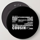 Männliche Cousin Bester Bester Cousin 4 ihm Qualit Button (Vorne & Hinten)