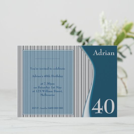 Männliche Elegante Einladung (Stehend Vorderseite)