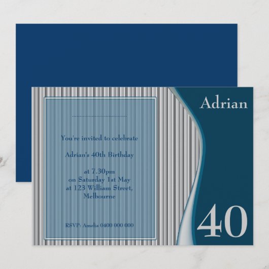 Männliche Elegante Einladung (Vorne/Hinten)