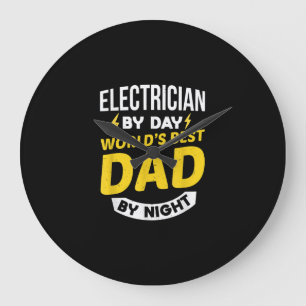 Männliche Elektriker bei Tag Welten besten Vater b Große Wanduhr