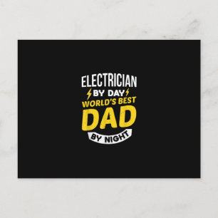 Männliche Elektriker bei Tag Welten besten Vater b Postkarte