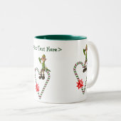 Männliche Elf Herzstück Personalisiert Weihnachtsf Zweifarbige Tasse (VorderseiteRechts)