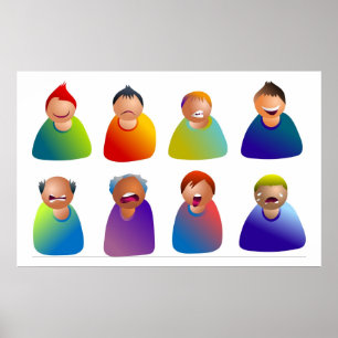 Männliche Emoticons Poster