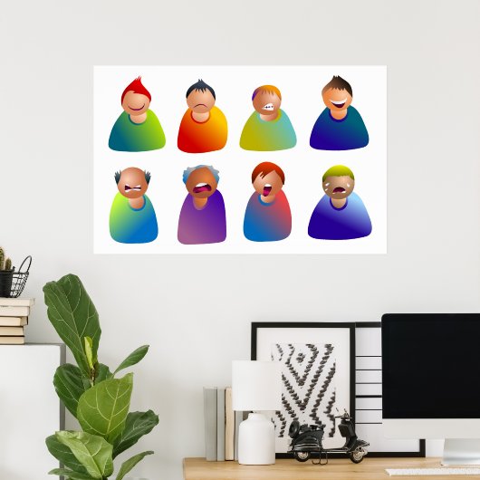 Männliche Emoticons Poster (Heimbüro)
