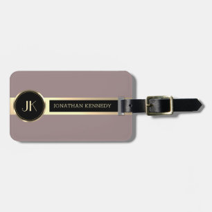 Männliche Executive Pink & Gold Metall-Monogramm Gepäckanhänger