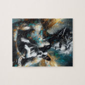 Männliche Faibe mit Boston Terrier Puppy Puzzle (Horizontal)