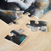 Männliche Faibe mit Boston Terrier Puppy Puzzle (Seite)