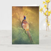 Männliche Fasan-Gruß-Karte Karte (Gelbe Blume)