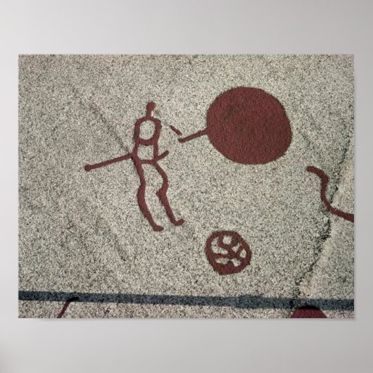 Männliche Figur mit Sonne Poster (Vorne)