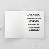 Männliche Fitness Buff oder Trainer Geburtstag Karte (Innenseite)